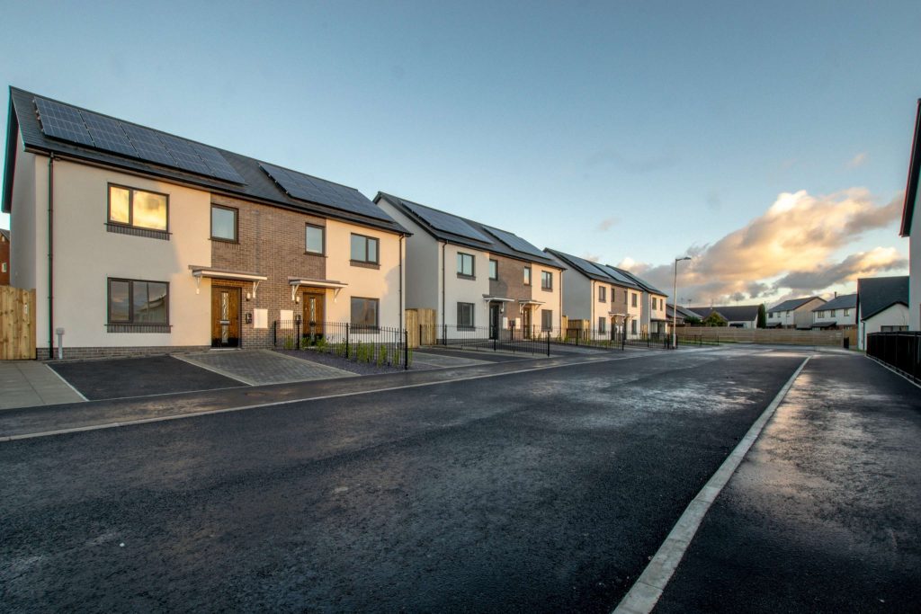 Photos of houses on the new housing estate in Caernarfon